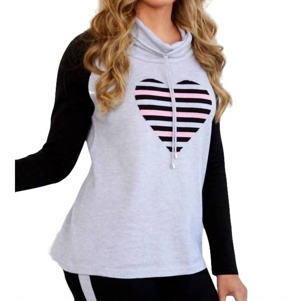 NEW ANGEL drawstring with heart sweatshirt in frost